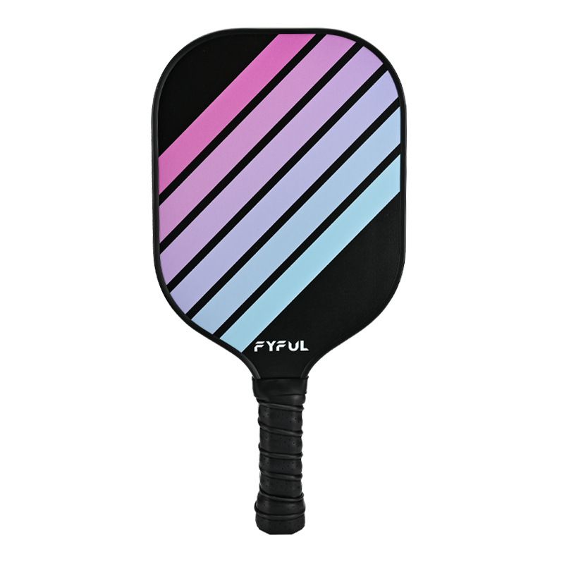 Black + Purple + Blue Striped Fiberglass Pickleball Paddle β Ultra Lightweight Pickleball Racket for Outdoor Play with Large Sweet Spot, Shock-Absorbing Silicone Grip and TPU Edge Guard