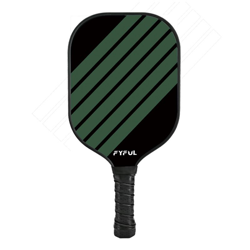 Black + Green Striped Fiberglass Pickleball Paddle β Ultra Lightweight Pickleball Racket for Outdoor Play with Large Sweet Spot, Shock-Absorbing Silicone Grip and TPU Edge Guard