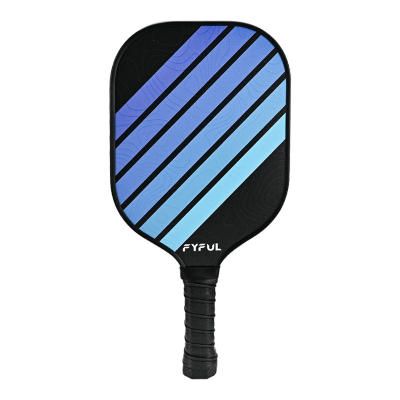 Black + Blue Striped Fiberglass Pickleball Paddle β Ultra Lightweight Pickleball Racket for Outdoor Play with Large Sweet Spot, Shock-Absorbing Silicone Grip and TPU Edge Guard
