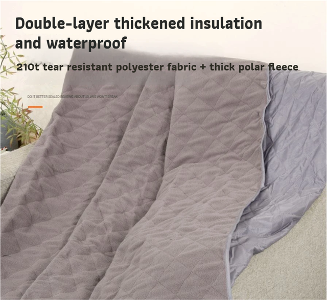 200 x 140cm Wine Red Large Double Layer Waterproof Thick Fleece Camping Blanket Picnic Mat, Portable Travel Ground Mat with Shoulder Carry Bag for Hiking Travel Indoor Outdoor Use