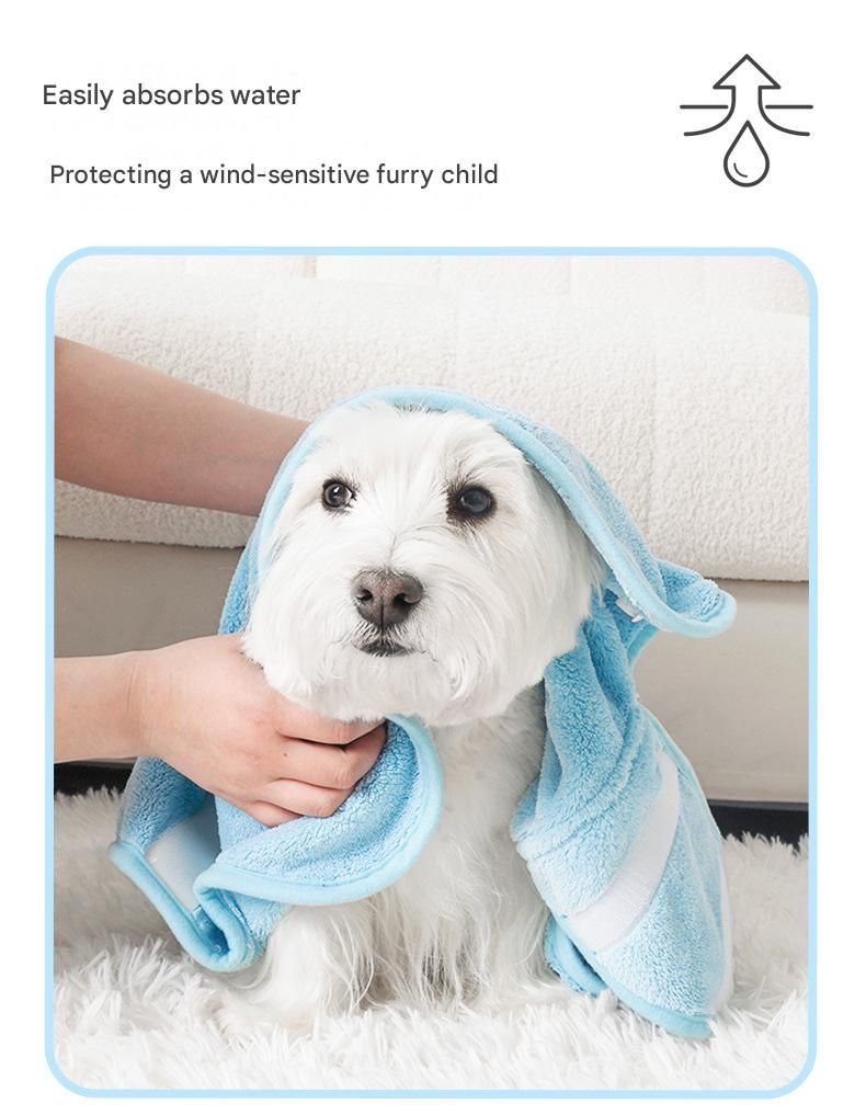 Pink S size Pet Drying Robe with Hood - Quick Dry Coral Fleece Towel for Dogs and Cats, Super Absorbent Bathrobe with Cute Rabbit Ears, Adjustable Fit for All Sizes, Easy to Wear and Machine Washable