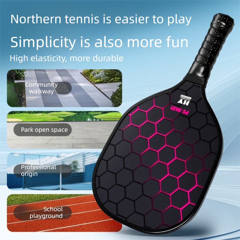 Black and Pink Professional Carbon Fiber Pickleball Paddle Set (2 Rackets + 4 Balls + 1 Carry Bag)- Lightweight Pickleball Racket with Balls for Outdoor Sports Training