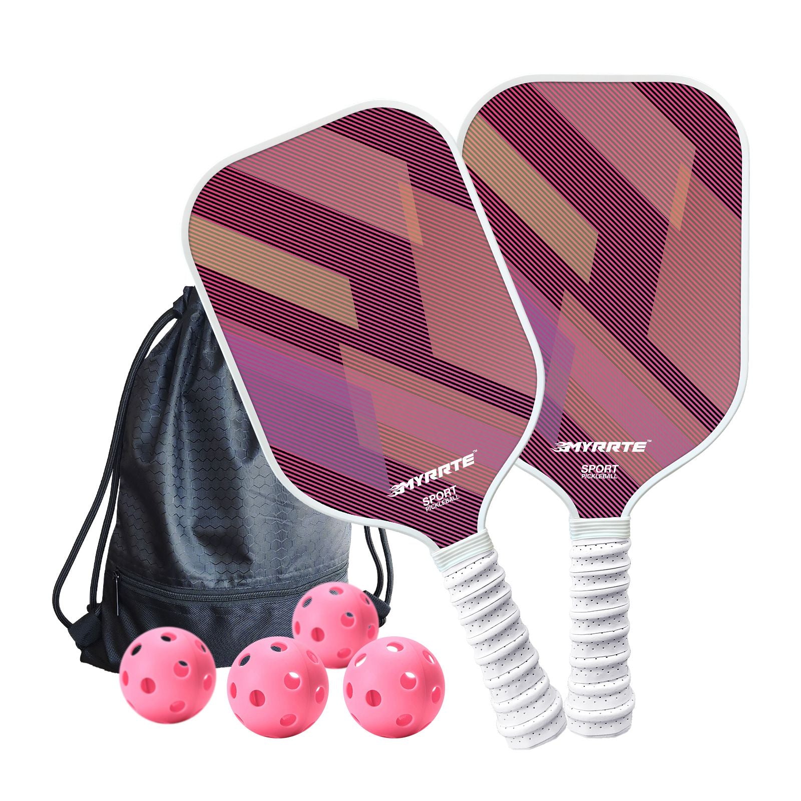 2 pcs Dreamy Blue Fiberglass Pickleball Paddle Racket Set(2 Rackets + 4 Balls + Bag) Lightweight PP Honeycomb Core Training Racket for Beginners and Recreational Play with Cushioned Grip
