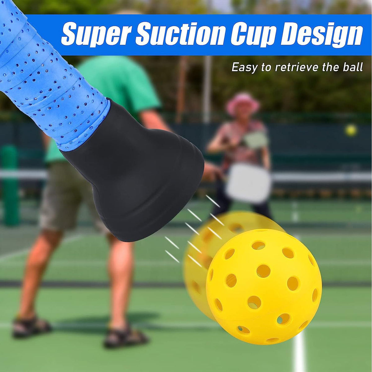 4-piece Blue Complete Pickleball Training Set Pickleball Starter Training Kit with Paddle Ball Retriever Rebound Trainer and Practice Ball