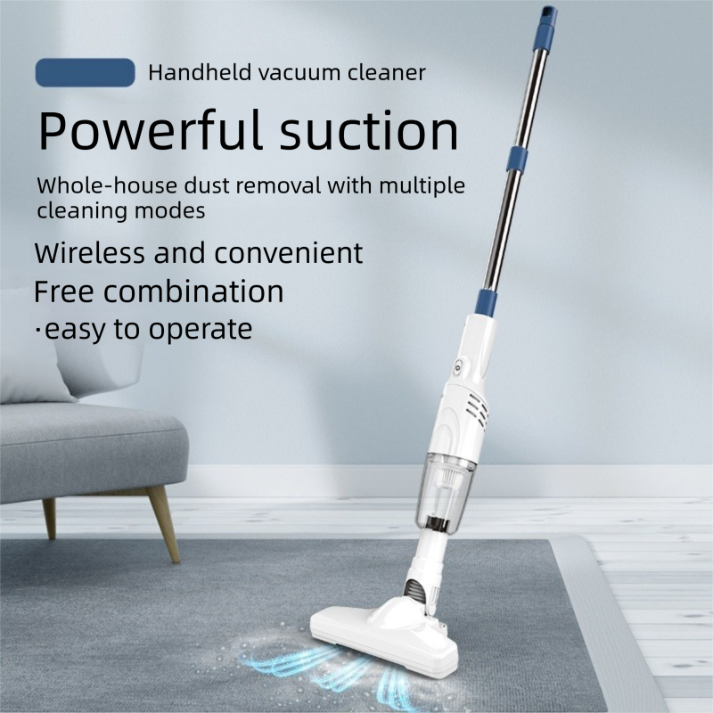 2-piece Home Cleaning Bundle - Purple UV Mattress Mite Vacuum Cleaner & White Cordless Handheld Stick Vacuum Set, Wireless Rechargeable Home Car Pet Hair Cleaning Kit