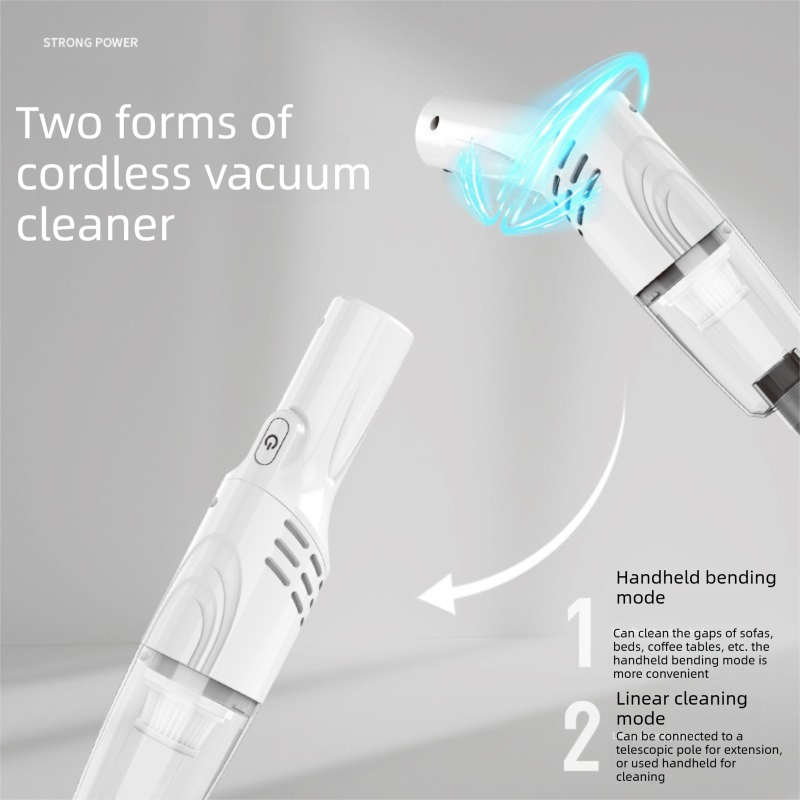 2-piece Home Cleaning Bundle - Purple UV Mattress Mite Vacuum Cleaner & White Cordless Handheld Stick Vacuum Set, Wireless Rechargeable Home Car Pet Hair Cleaning Kit