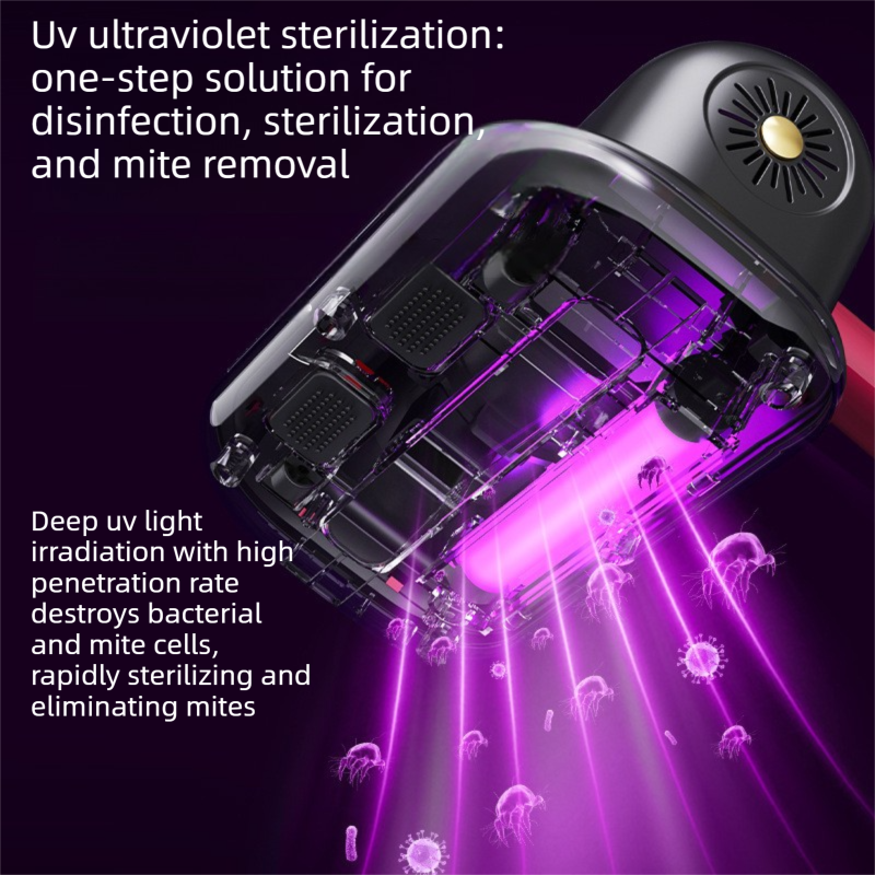 2-piece Home Cleaning Bundle - Golden UV Mattress Mite Vacuum Cleaner & White Cordless Handheld Stick Vacuum Set, Wireless Rechargeable Home Car Pet Hair Cleaning Kit