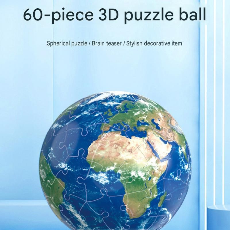 60 Piece 3D Jupiter Puzzle Ball - PVC Sphere Model , Educational Space Toy and Desktop Decor for Student