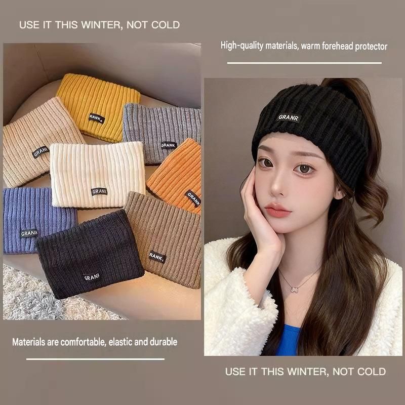Women's Lightweight Outdoor Windproof and warm set - Black XL Size Waterproof Windproof Sun Protection Hooded Raincoat and Black Knitted Warm Headband Set for Hiking Travel Daily Wear