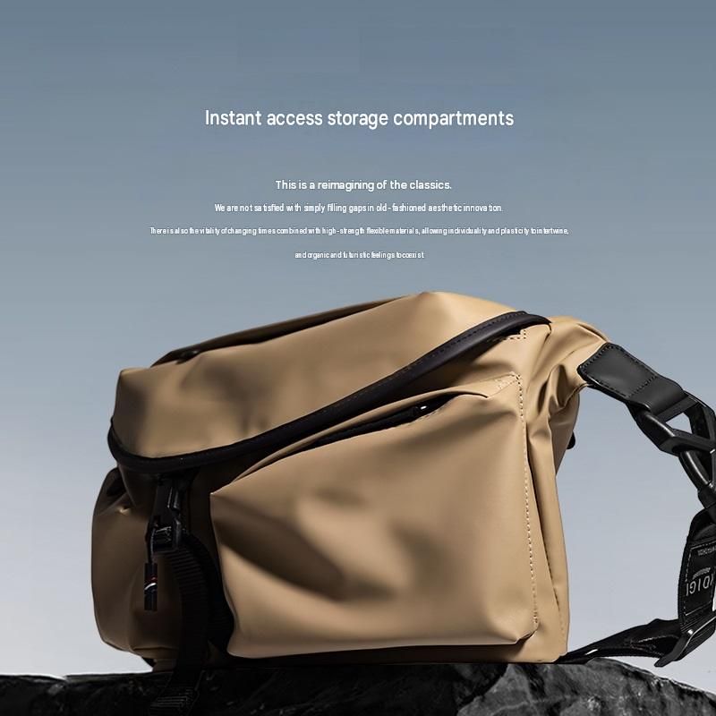 Green Ultra-Light Men's Crossbody Bag - PU Water-Resistant Sling Bag with Multi-Compartment Storage, Adjustable Strap, and Secure Zipper Closure for Commuting, Cycling, and Urban Travel