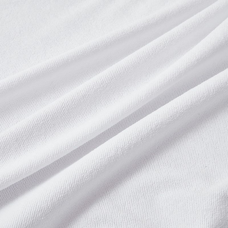 137*190cm White Waterproof Mattress Protector - Microfibre Terry Towelling Top, TPU Membrane Barrier, Machine Washable Fitted Sheet with 4 Corner Straps