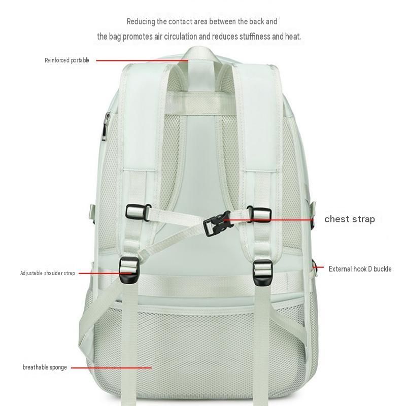 Black Large Capacity Travel Backpack - Waterproof Polyester Hiking Rucksack with Shoe Compartment and USB Port - Unisex Outdoor Luggage Bag for Camping Trekking and Weekend Trips