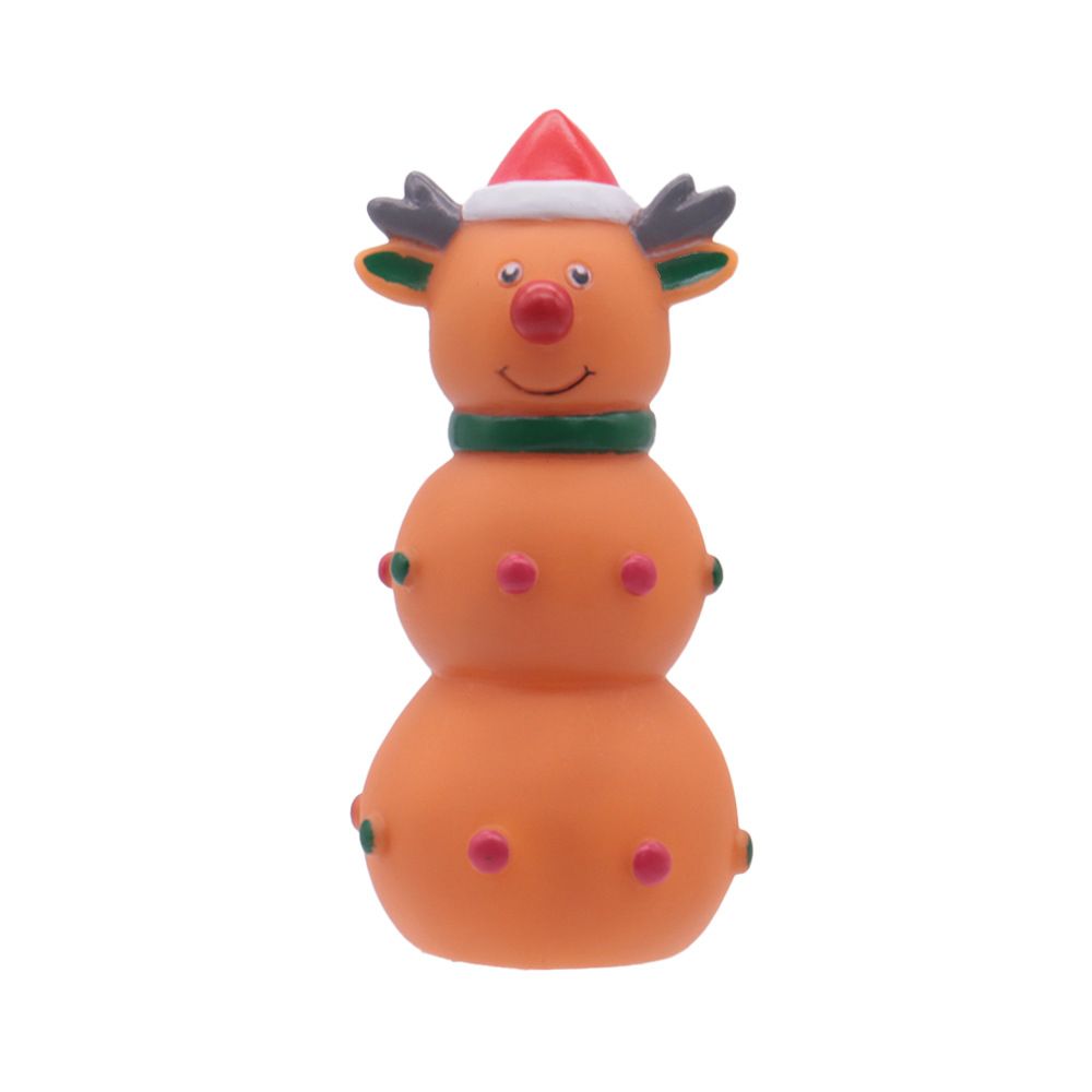 Dog Christmas Squeaky Toys(Reindeer) – Festive Designs ,Durable, bite-resistant, interactive vinyl squeaky toys—perfect as holiday stocking stuffers for dogs