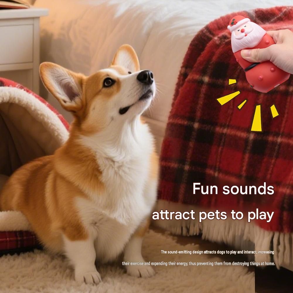 Dog Christmas Squeaky Toys(Reindeer) – Festive Designs ,Durable, bite-resistant, interactive vinyl squeaky toys—perfect as holiday stocking stuffers for dogs