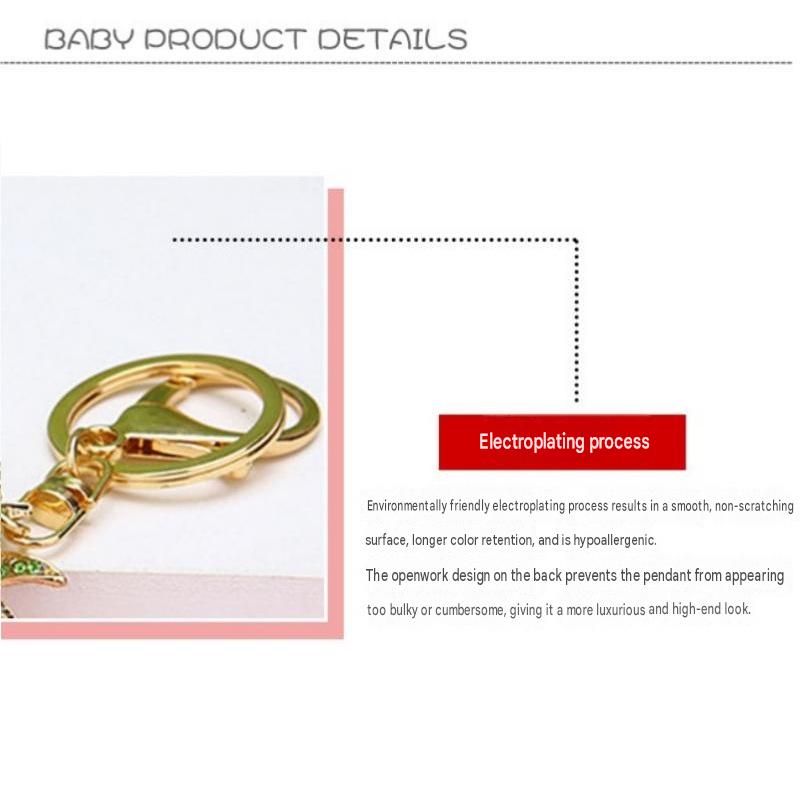 White Rhinestone Duck Keychain with Crown - Cute Resin Duck Bag Charm and Car Key Ring, Gold Plated Alloy Accessory, Novelty Gift for Women and Girls