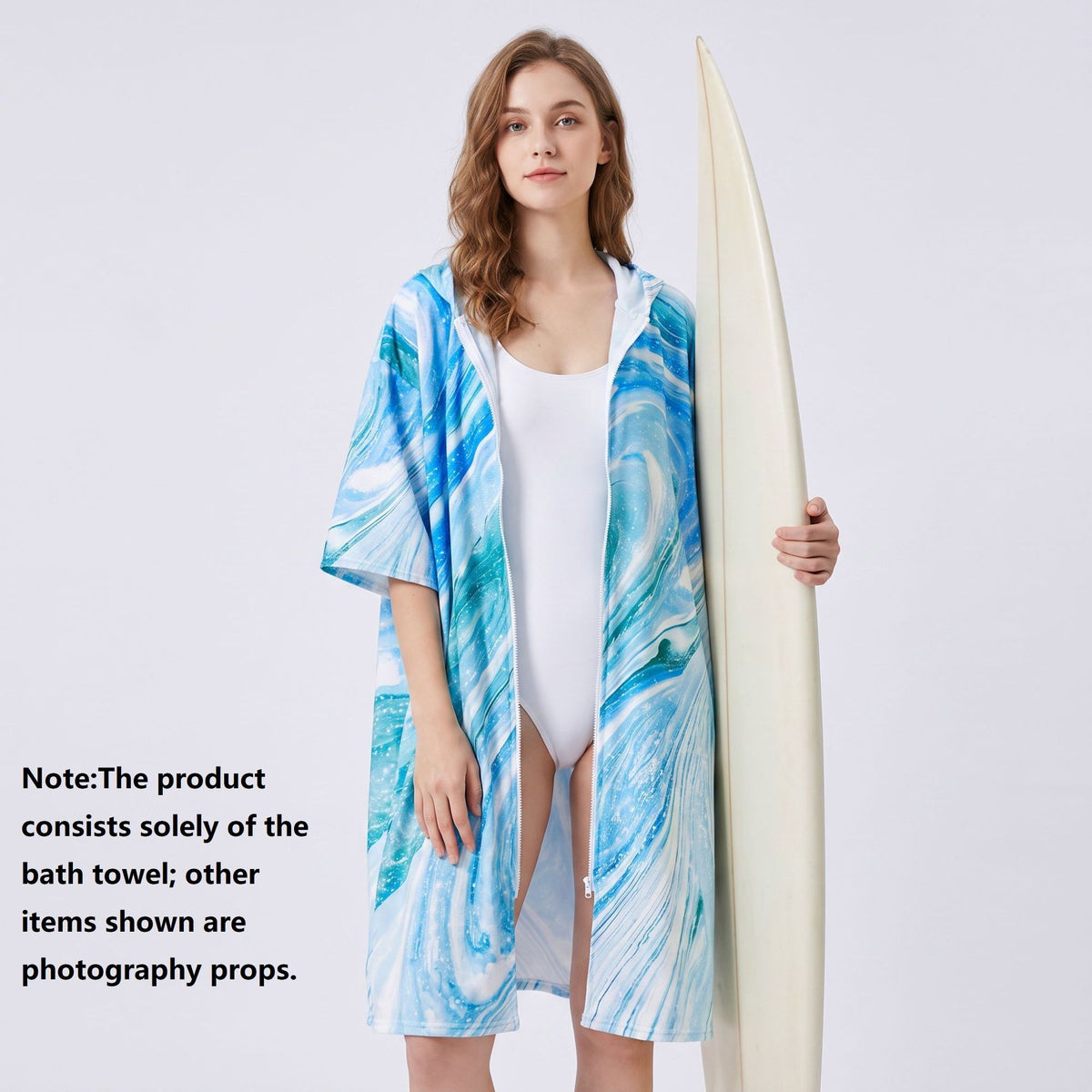 2 pack Quick Dry Microfiber Surf Poncho Towel(Style 3)- Hooded Changing Robe with Zipper - Lightweight Beach Wrap for Swimming Travel