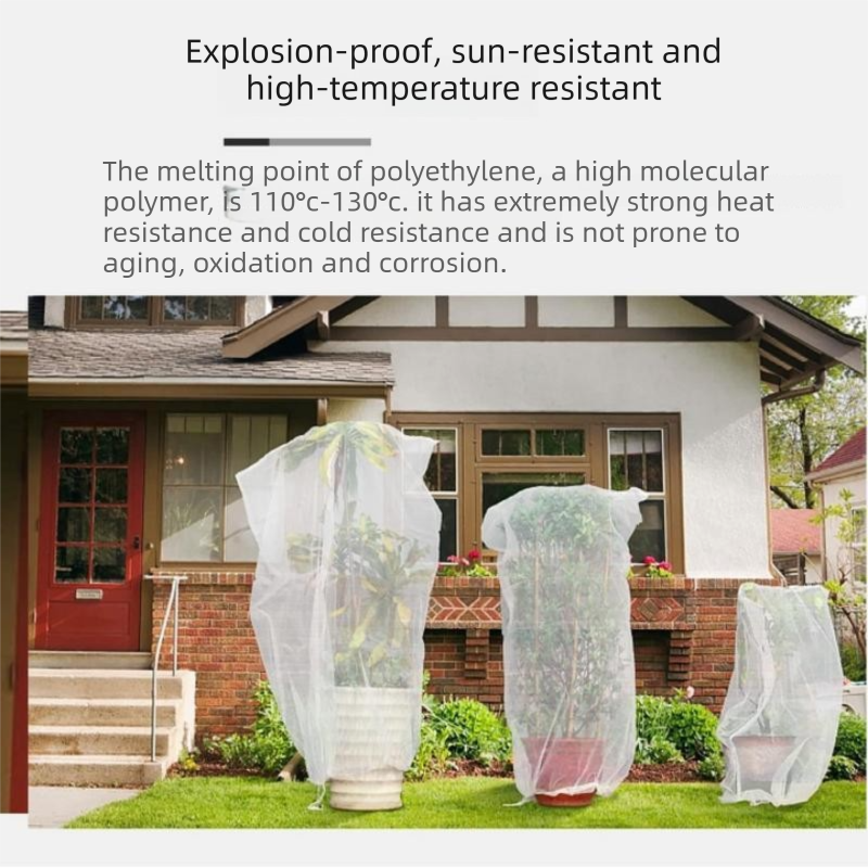 2-pack White 180x180cm Heavy Duty Insect Netting for Plants - HDPE Garden Mesh Cover with Drawstring, Reusable Pest Barrier for Fruit Trees and Vegetable Gardens