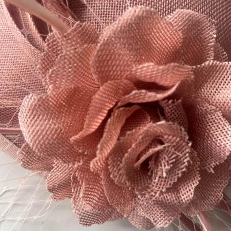 Yellow Saucer Fascinator Hat with Handcrafted Mesh Rose - Lightweight Wedding & Horse Race Day Headpiece with Feathers