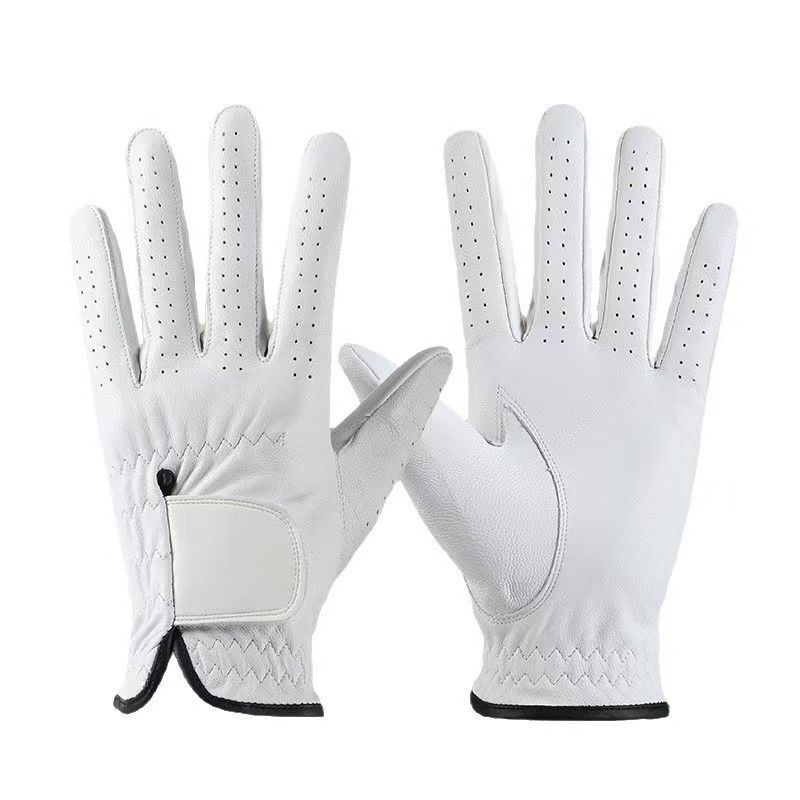 White Left Hand Golf Glove L Size - Breathable Anti-Slip Golf Glove with Adjustable Wrist Strap for Golf Training and Outdoor Games