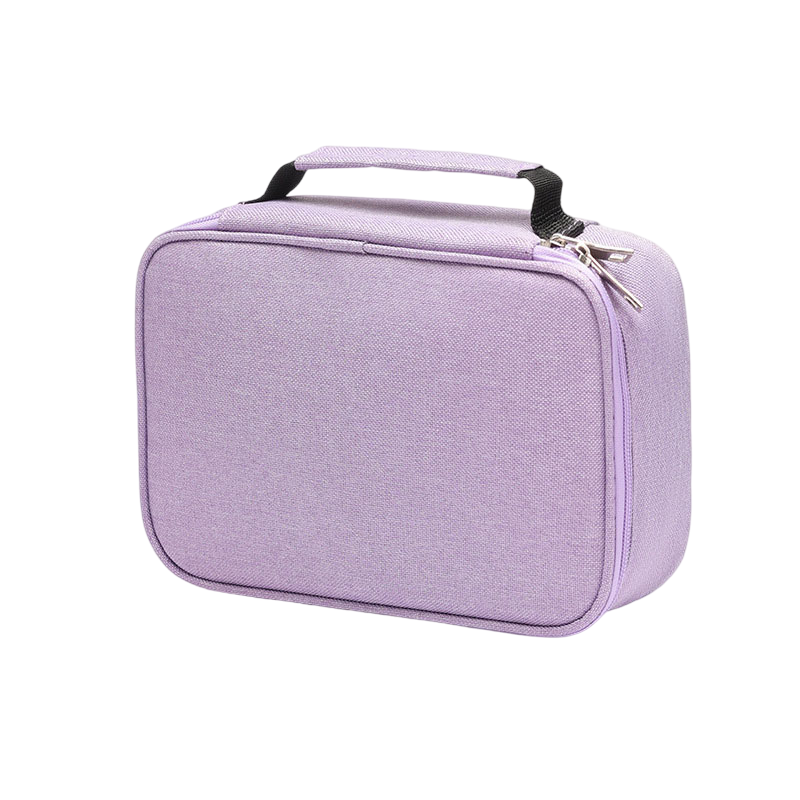 Large Capacity 72-Slot Pencil Case - Purple Multi-Layer Zipper Stationery Organiser with Carry Handle, 23 x 16.5 x 7 cm for Pencils, Pens and Art Supplie