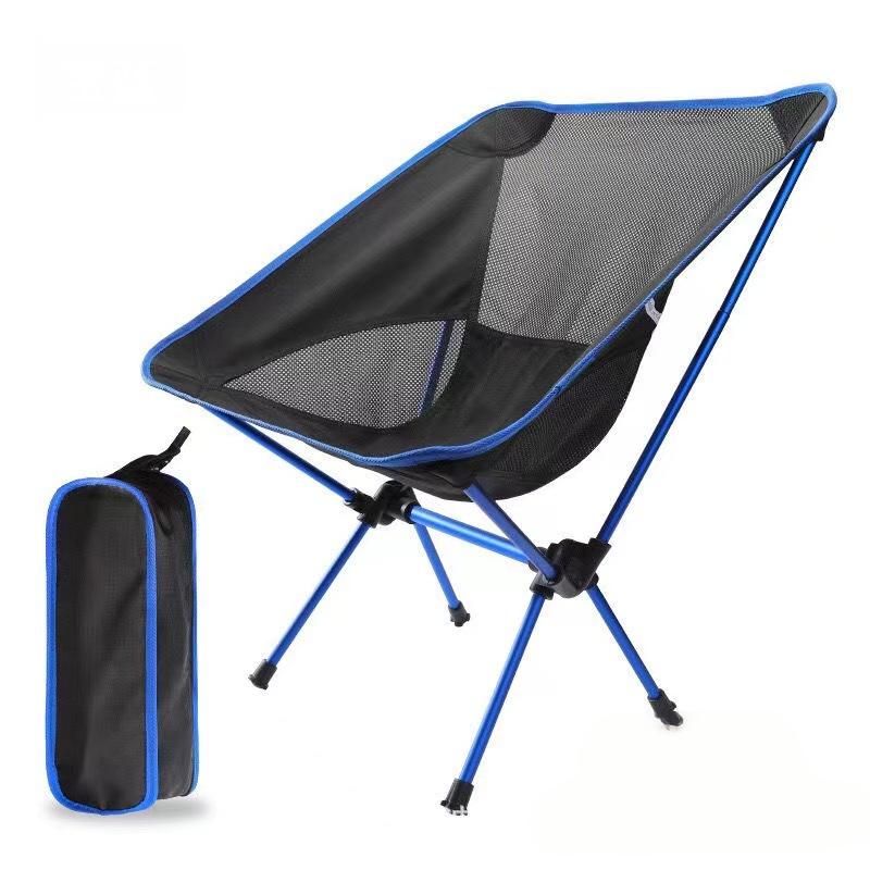Royal blue Lightweight Folding Camping Chair( 53 x 60 x 65 cm)Aluminium Frame, 600D Oxford Fabric and Breathable Mesh, Portable Outdoor Chair with Carry Bag