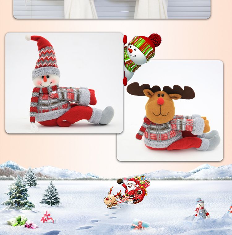 Christmas Snowman Curtain Tieback - 34 x 27 cm Plush Cartoon Doll Curtain Holder, Festive Window Decoration for Home, Hotel, Restaurant and Holiday Displays