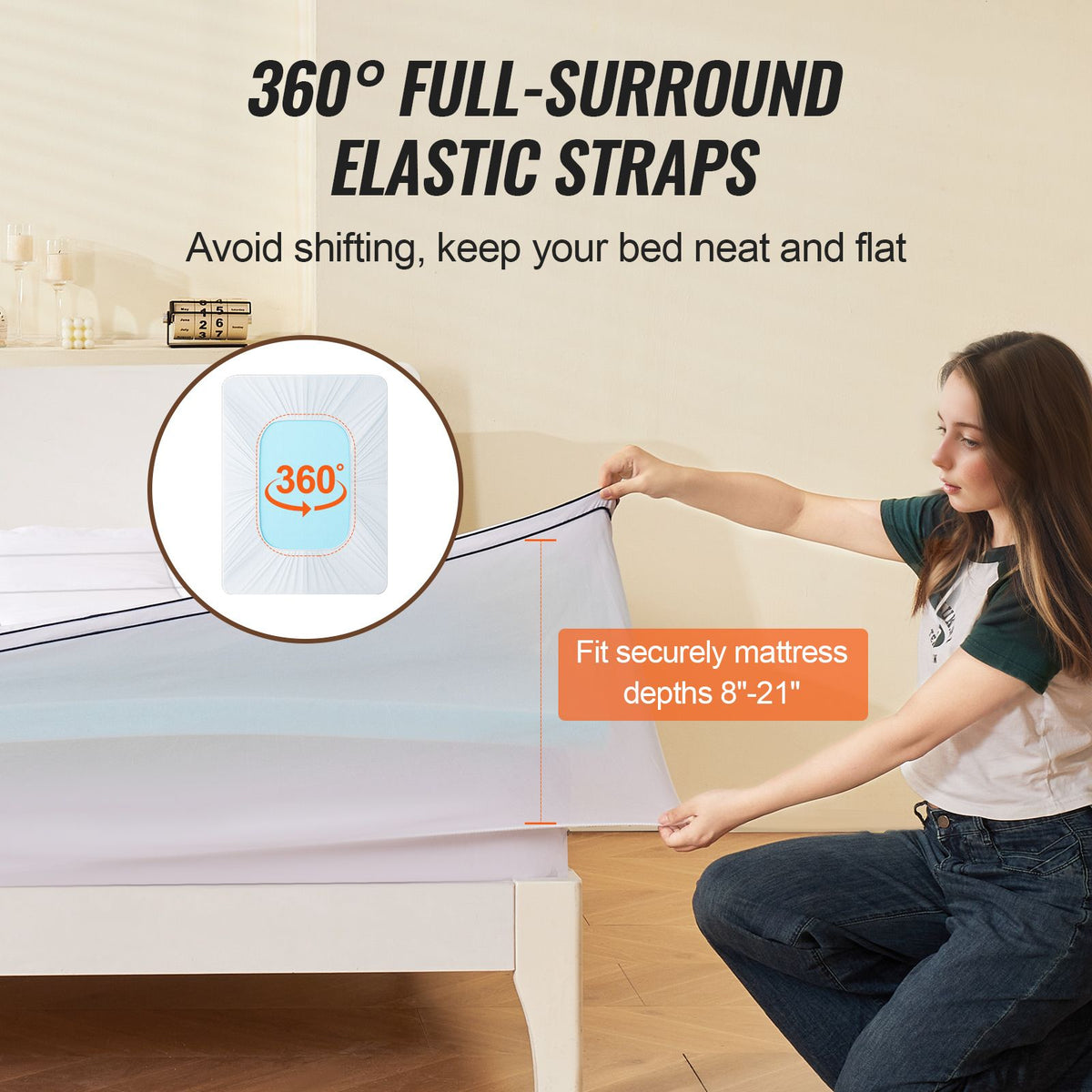Mattress Topper, Queen Size, 76.2 mm Thickness, Memory Foam, Fiber Fill, Detachable & Washable, Ergonomically Designed for Pressure Relief, Comfortable Cooling & Breathable, for Hot Sleepers