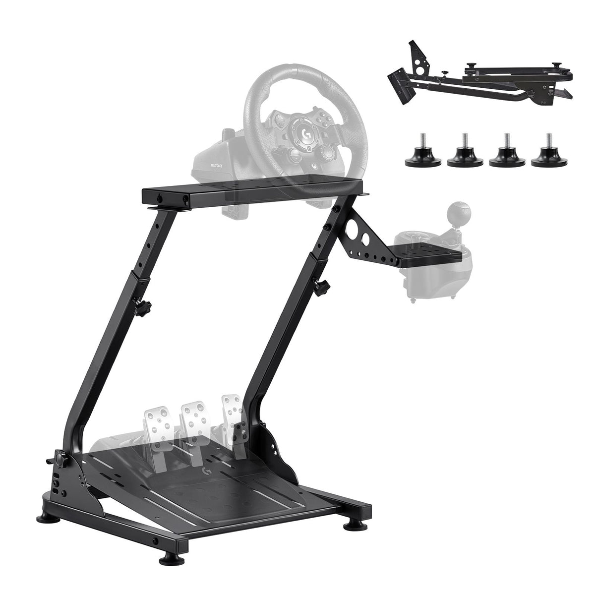Racing Wheel Stand, Adjustable & Foldable Simulator Stand for Logitech G29 G27 G920 G923, Thrustmaster T300RS T300GT T248 TS-PC TSXW Gaming Cockpit,Pedals Simulator NOT Included