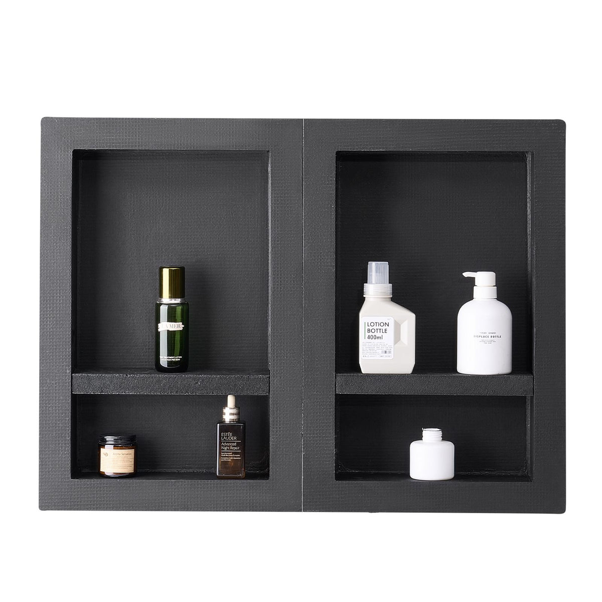 Shower Niche 40.6 x 61+40.6 x 61 cm Recessed Wall Organizer Bathroom