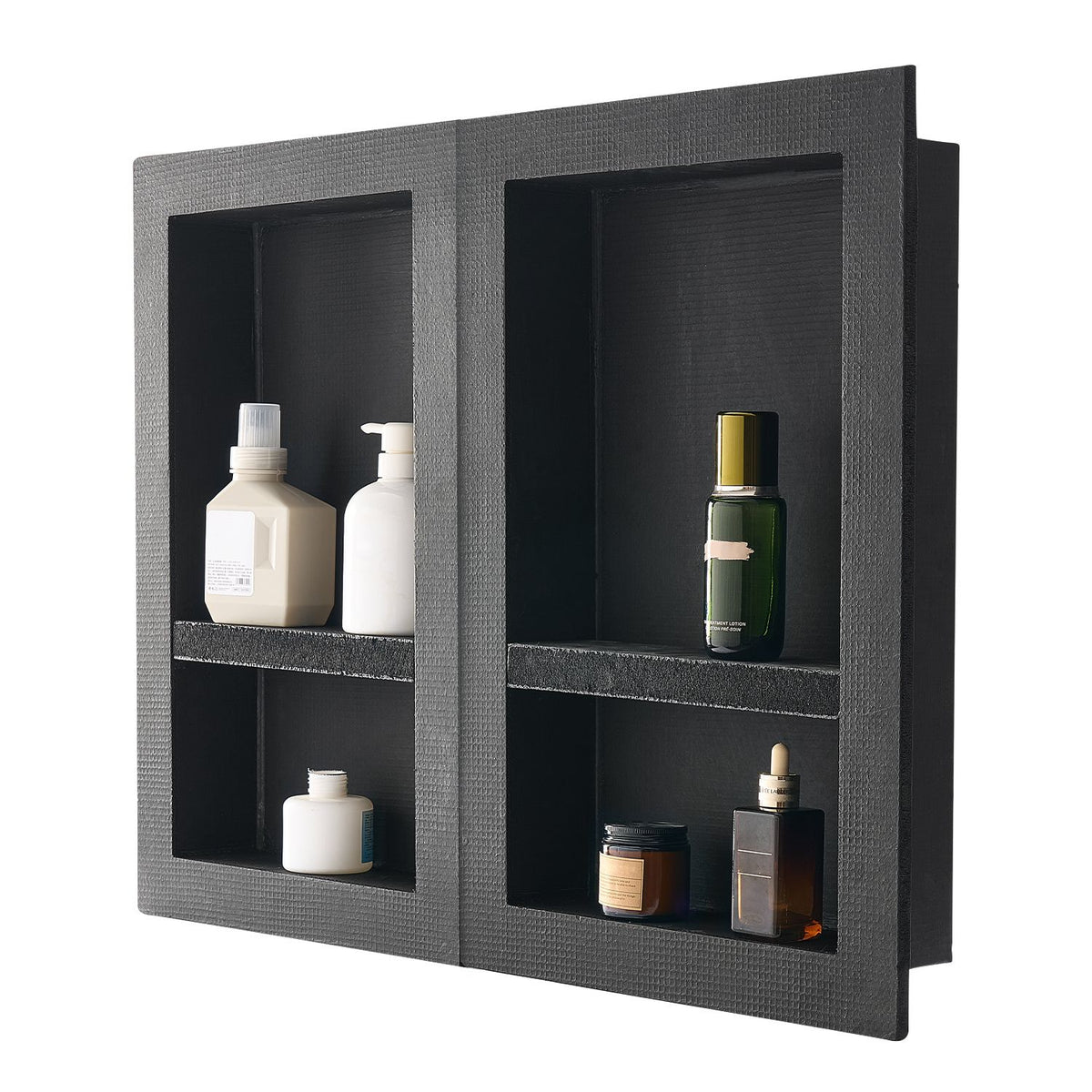 Shower Niche 40.6 x 61+40.6 x 61 cm Recessed Wall Organizer Bathroom