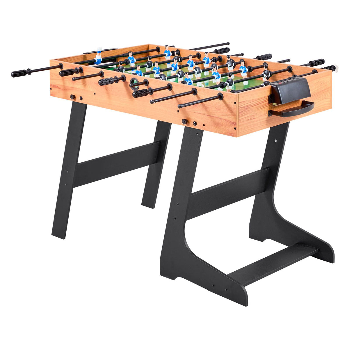 Folding Foosball Table, 106 cm Standard Size Table, Indoor Full Size Foosball Tables for Home, Family, and Game Room, Durable Soccer Set, Includes 2 Balls