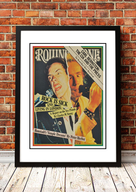 Sex Pistols' Rolling Stone Magazine Cover! - Framed A4