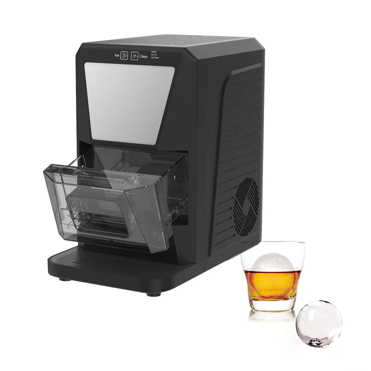 Mornest Clear Ice Ball Maker Machine - 2 Ice Balls in 55 Mins, 40/Day - Self-Cleaning Countertop Sphere Ice Maker with LED Display & Ice Tong, for Whiskey, Bourbon, Scotch, Cocktails