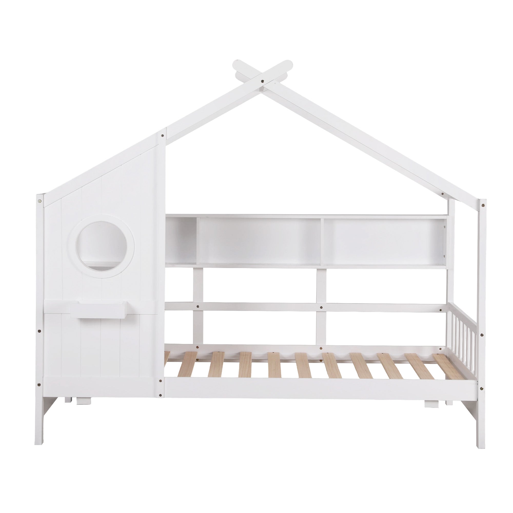 Artiss Kids Single Bed Frame House Bed Solid Wood Montessori Bed for Toddler White