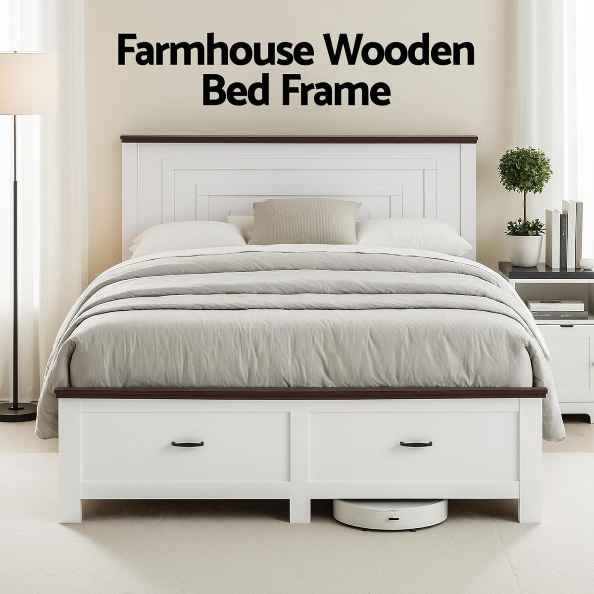 Artiss Queen Wooden Bed Frame and 2 Bedside Table Bedroom Furniture Set