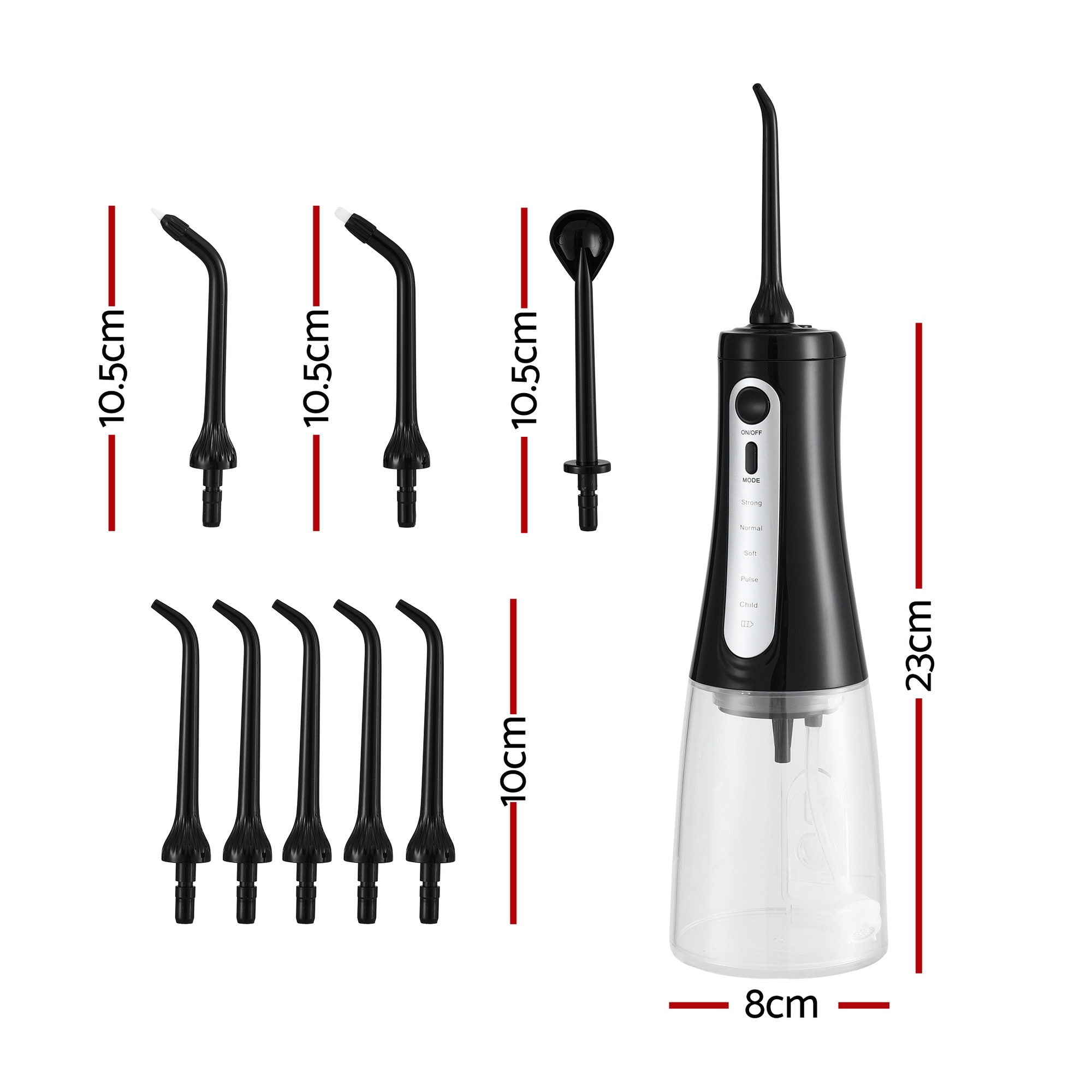 Devanti Cordless Water Flosser Dental Oral Irrigator Black