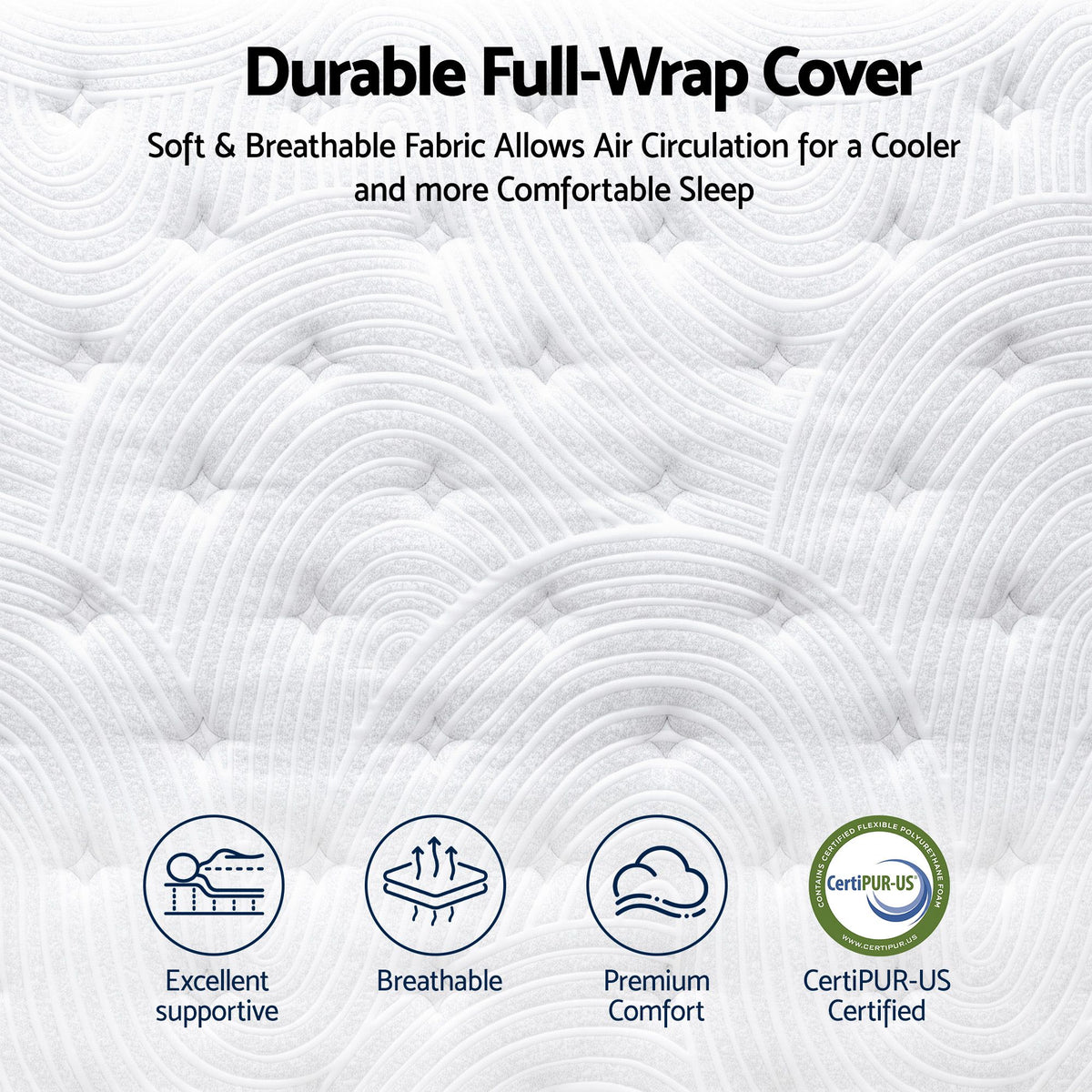 RoomSense Double Mattress, 34cm Thick Medium Soft Hybrid Mattress for Back Pain Relief, Tencel Cooling Gel Pocket Spring Mattress Double Size in a Box