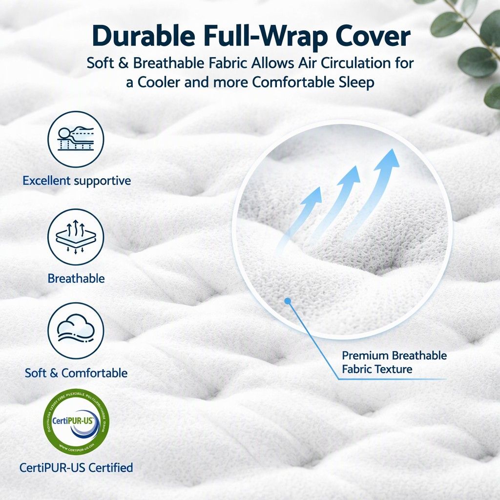 RoomSense King Mattress , 30cm Medium Firm Hybrid Mattress with Latex Lumbar Support for Back Pain Relief , Pocket Spring Mattress King Size in a Box