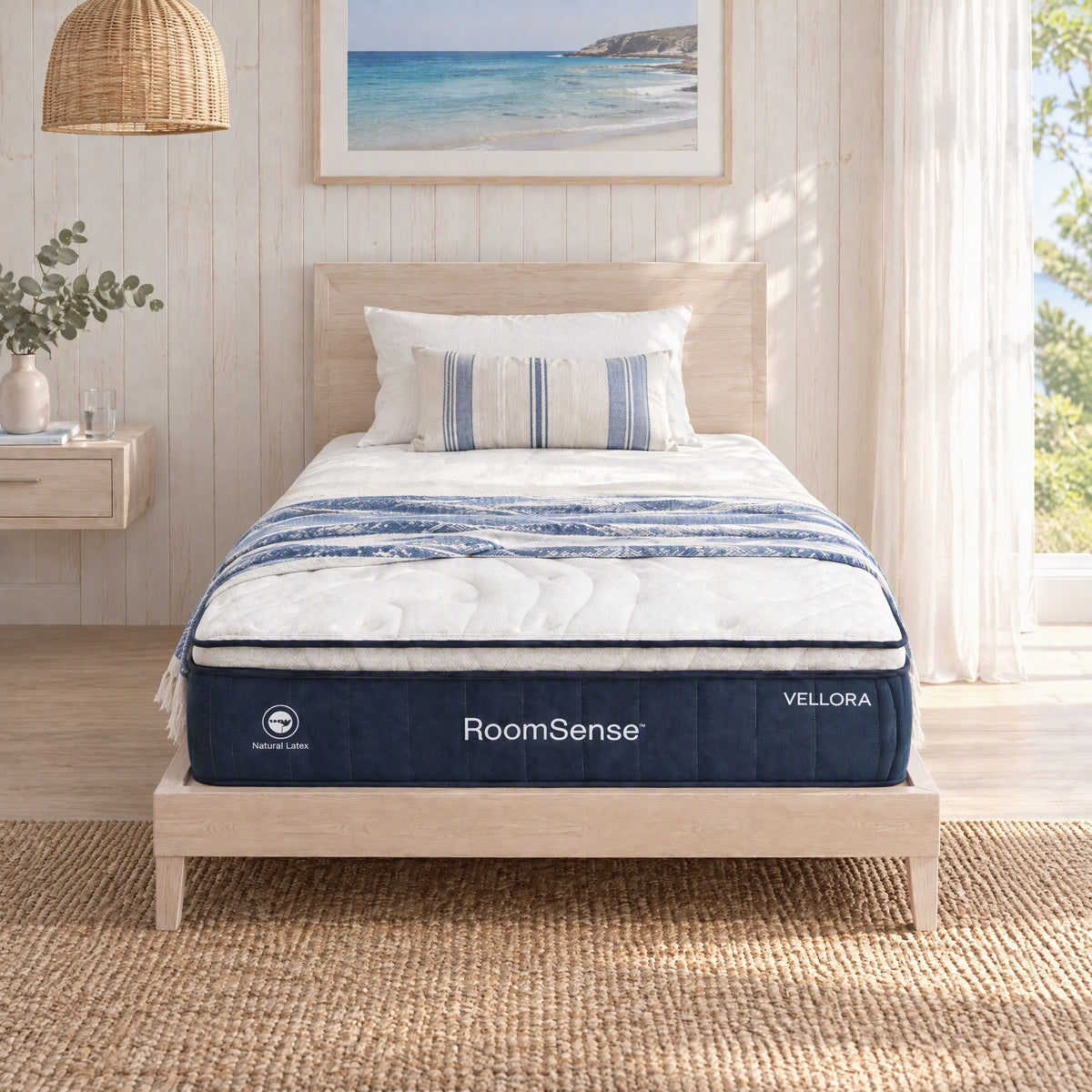 RoomSense King Single Mattress , 30cm Medium Firm Hybrid Mattress with Latex Lumbar Support for Back Pain Relief , Pocket Spring Mattress King Single Size in a Box