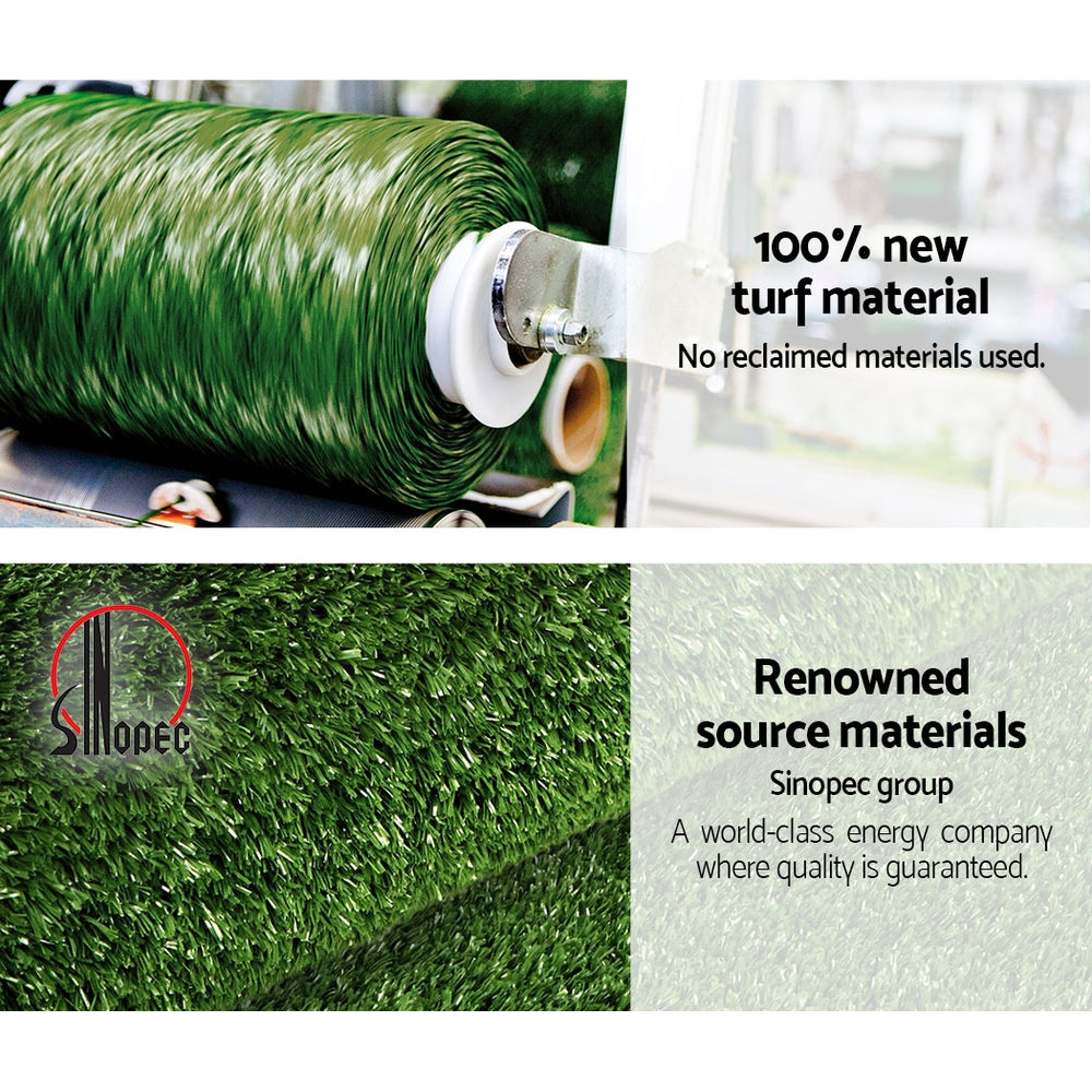Primeturf Artificial Grass 20SQM 20mm Synthetic Fake Lawn Turf Plant Plastic 4-coloured 1mx10m