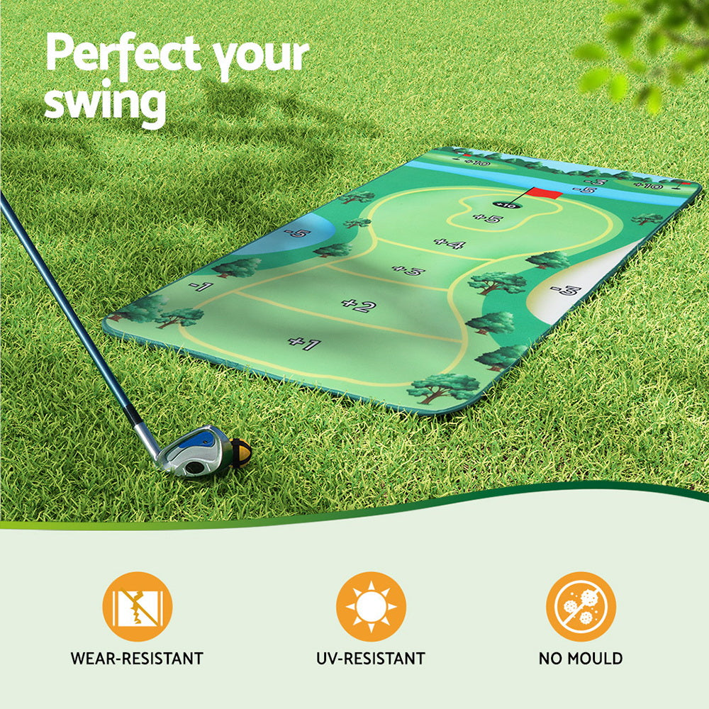 Everfit Golf Chipping Game Mat Indoor Outdoor Practice Training Aid Set