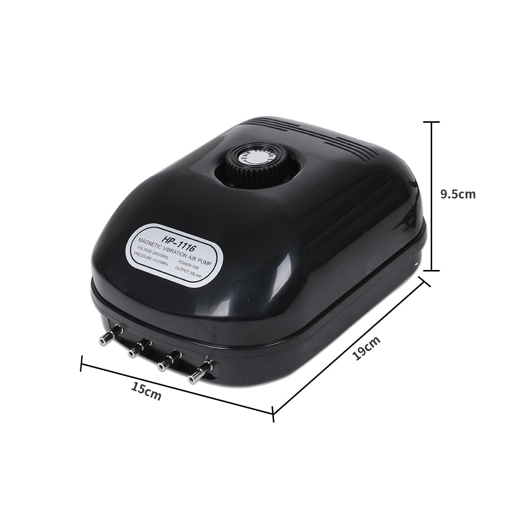 Aquarium Air Pump 4 Outlet Oxygen Aqua Fountain Pond Aerator Water Fish Tank