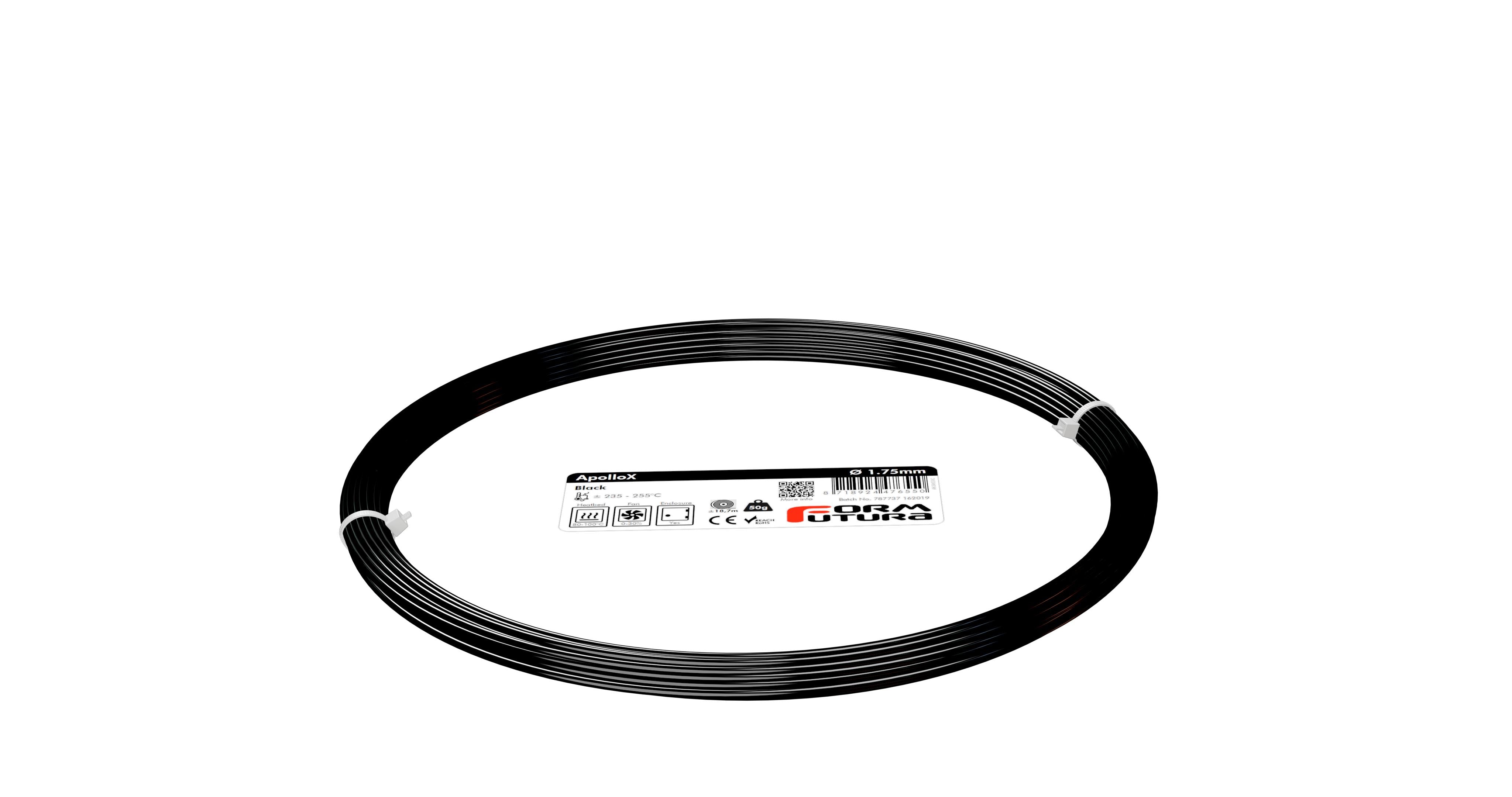 ASA Filament ApolloX 1.75mm Black 50 gram 3D Printer Filament