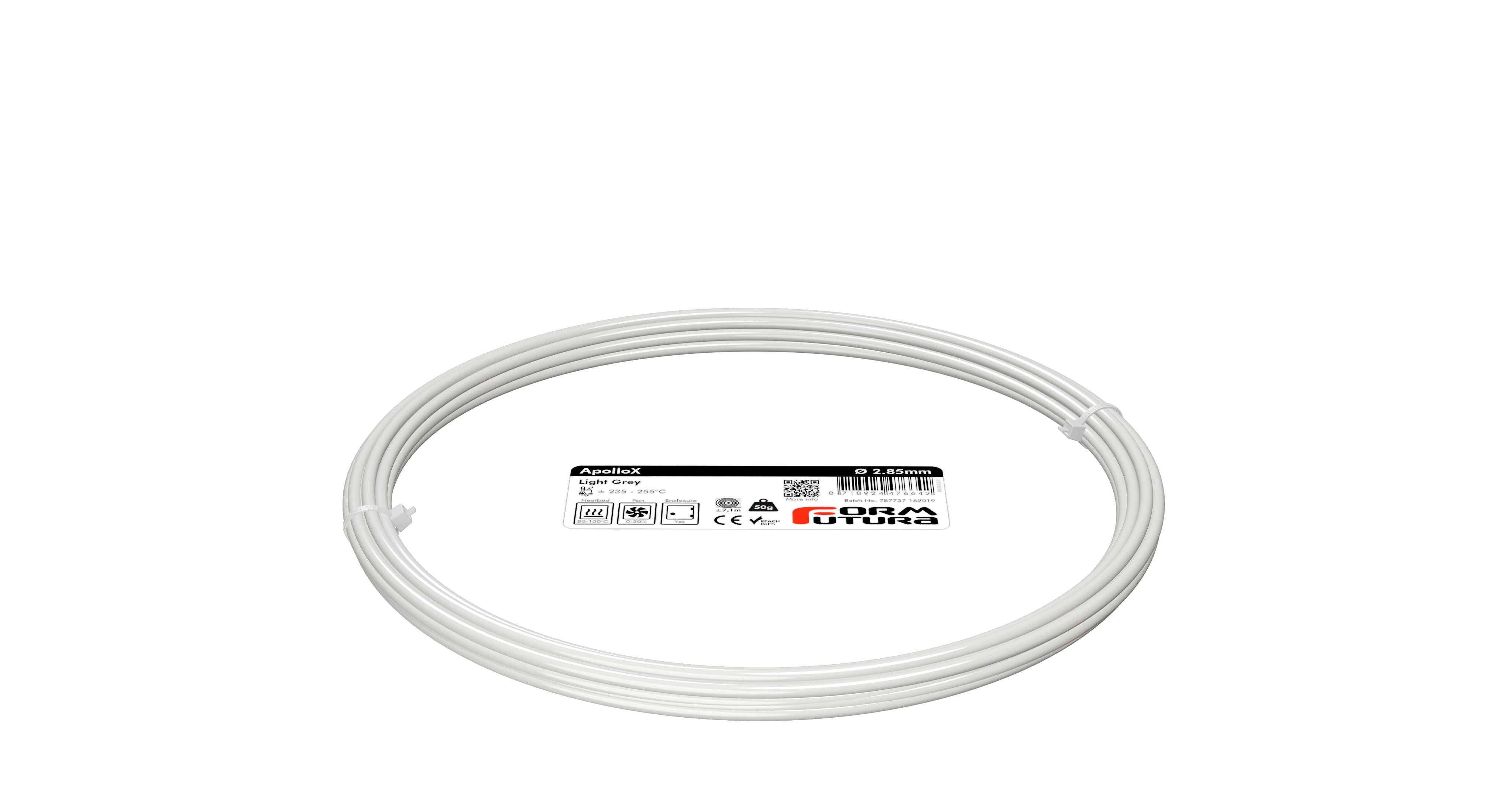 ASA Filament ApolloX 2.85mm Light Grey 50 gram 3D Printer Filament