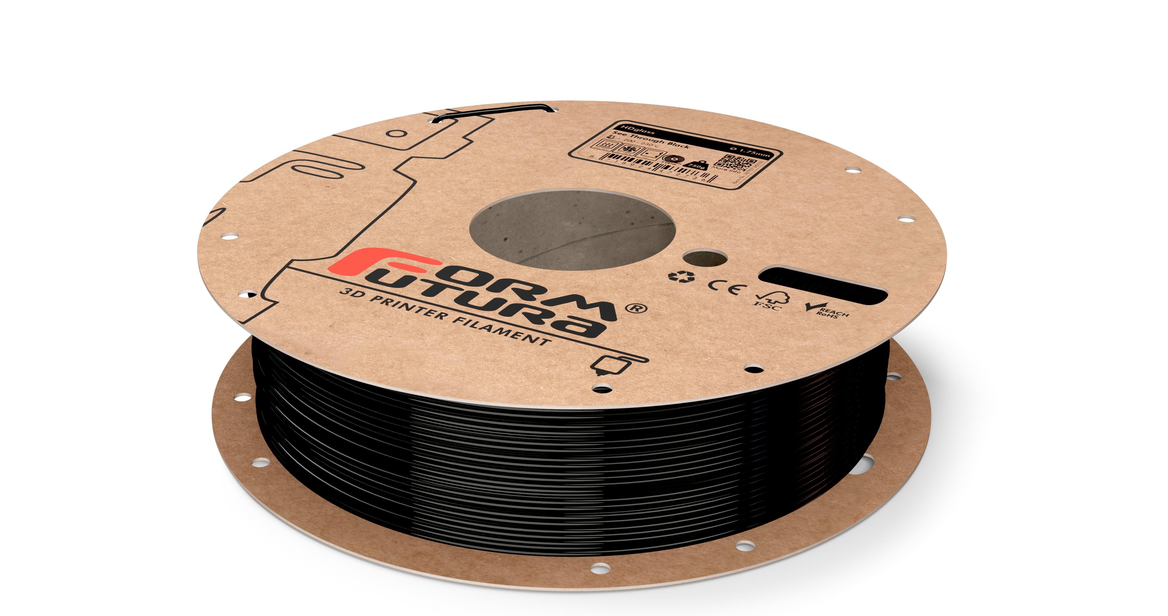 PETG Filament HDglass 2.85mm See Through Black 750 gram 3D Printer Filament