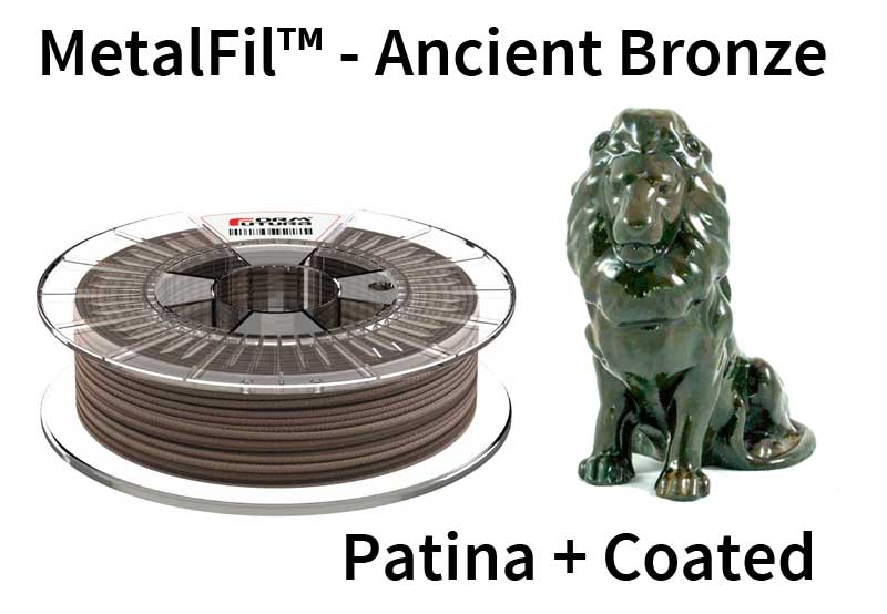 Copper feel PLA based filament MetalFil 2.85mm Ancient Bronze 750 gram 3D Printer Filament