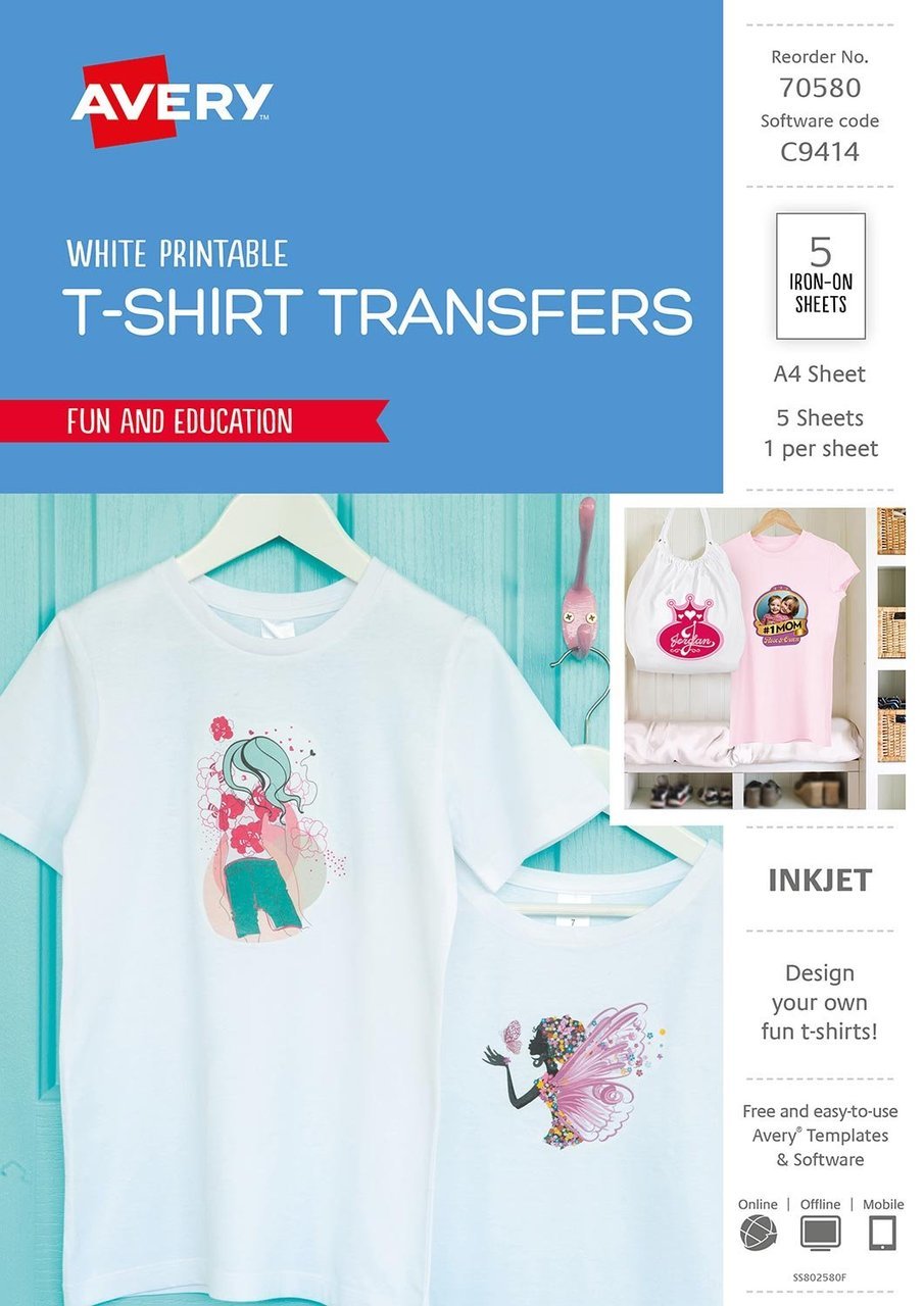 Avery Inspired T-Shirt Transfer - clear transfer sheets - 5 sheet(s)