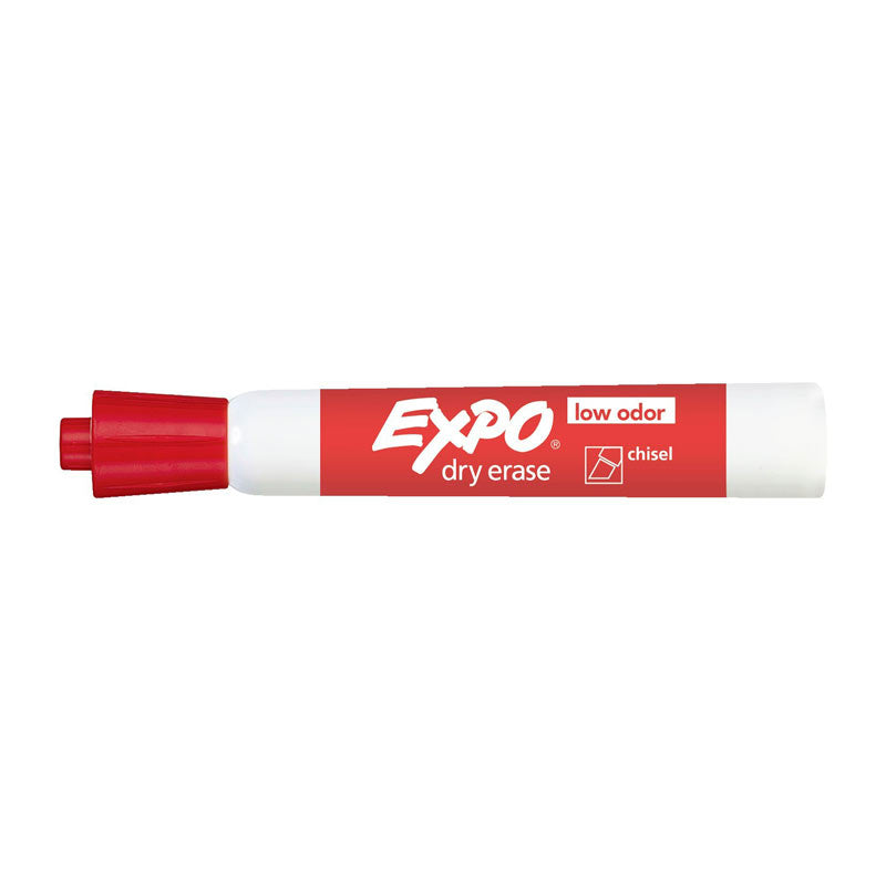 EXPO White Board Marker Chisel Tip Red Color Box of 12