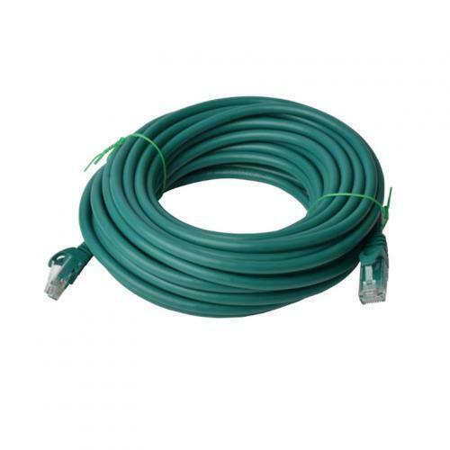8WARE Cat6a UTP Ethernet Cable 15m Snagless Green