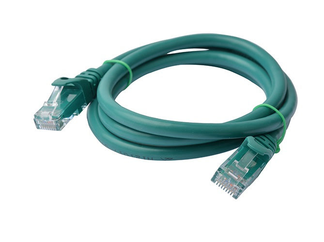8WARE Cat6a UTP Ethernet Cable 1m Snagless Green